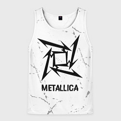 Майка-безрукавка мужская Metallica glitch на светлом фоне, цвет: 3D-белый