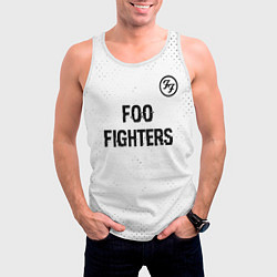 Майка-безрукавка мужская Foo Fighters glitch на светлом фоне посередине, цвет: 3D-белый — фото 2