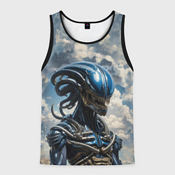 Майка-безрукавка мужская Синий ксеноморф, цвет: 3D-черный