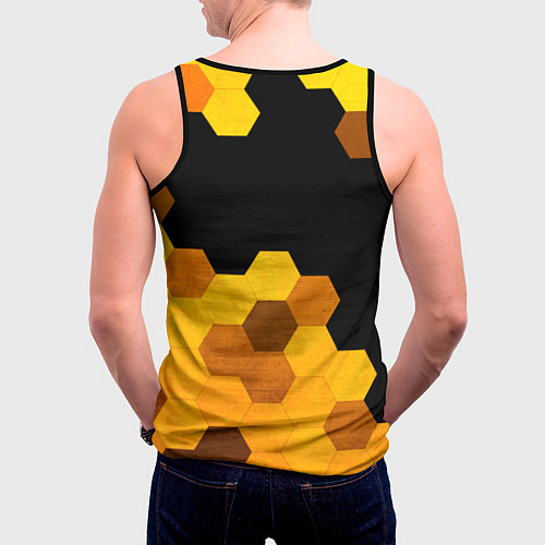 Мужская майка без рукавов Great Wall - gold gradient посередине / 3D-Черный – фото 4