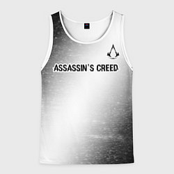 Майка-безрукавка мужская Assassins Creed glitch на светлом фоне посередине, цвет: 3D-белый