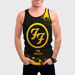 Майка-безрукавка мужская Foo Fighters - gold gradient, цвет: 3D-черный — фото 2