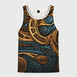 Майка-безрукавка мужская Паттерн в викингском стиле, цвет: 3D-белый