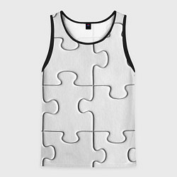 Майка-безрукавка мужская Детальки пазла, цвет: 3D-черный