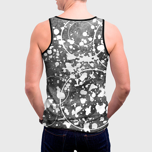 Мужская майка без рукавов Абстракция - круги на сером / 3D-Черный – фото 4