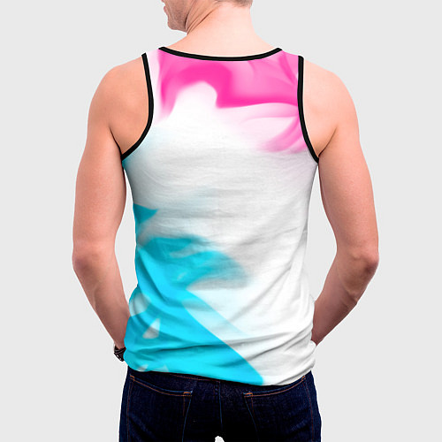 Мужская майка без рукавов Volvo neon gradient style вертикально / 3D-Черный – фото 4