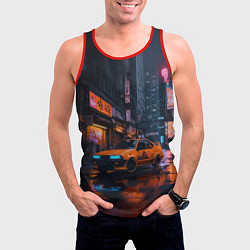 Майка-безрукавка мужская Оранжевый автомобиль, цвет: 3D-красный — фото 2