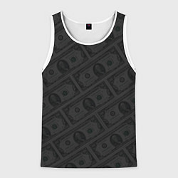 Майка-безрукавка мужская Патерн доллары купюрой по 100 баксов, цвет: 3D-белый