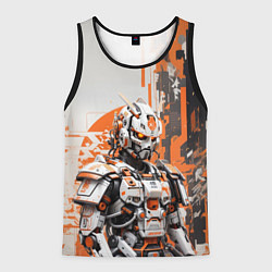 Мужская майка без рукавов Киборг с оранжевыми вставками