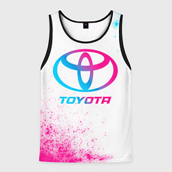 Майка-безрукавка мужская Toyota neon gradient style, цвет: 3D-черный