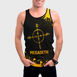Майка-безрукавка мужская Megadeth - gold gradient, цвет: 3D-черный — фото 2