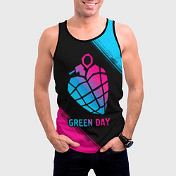 Майка-безрукавка мужская Green Day - neon gradient, цвет: 3D-черный — фото 2