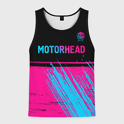 Майка-безрукавка мужская Motorhead - neon gradient посередине, цвет: 3D-черный