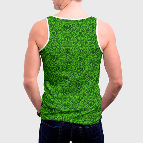 Мужская майка без рукавов Shrek: Pattern / 3D-Белый – фото 4