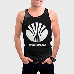 Майка-безрукавка мужская Daewoo speed на темном фоне со следами шин, цвет: 3D-черный — фото 2