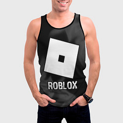 Майка-безрукавка мужская Roblox glitch на темном фоне, цвет: 3D-черный — фото 2