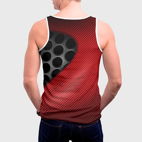 Мужская майка без рукавов Абстрактный фон карбон / 3D-Белый – фото 4