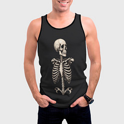 Майка-безрукавка мужская Скелет улыбается, цвет: 3D-черный — фото 2