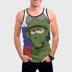 Майка-безрукавка мужская Русский солдат, цвет: 3D-черный — фото 2