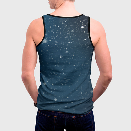 Мужская майка без рукавов Fox in the snow / 3D-Черный – фото 4