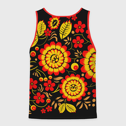 Мужская майка без рукавов Хохлома: осеннее изобилие / 3D-Красный – фото 2