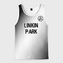 Майка-безрукавка мужская Linkin Park glitch на светлом фоне посередине, цвет: 3D-белый