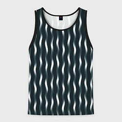 Мужская майка без рукавов Переливающиеся волны тёмно-зелёный