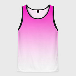 Майка-безрукавка мужская Розово-белый градиент, цвет: 3D-черный