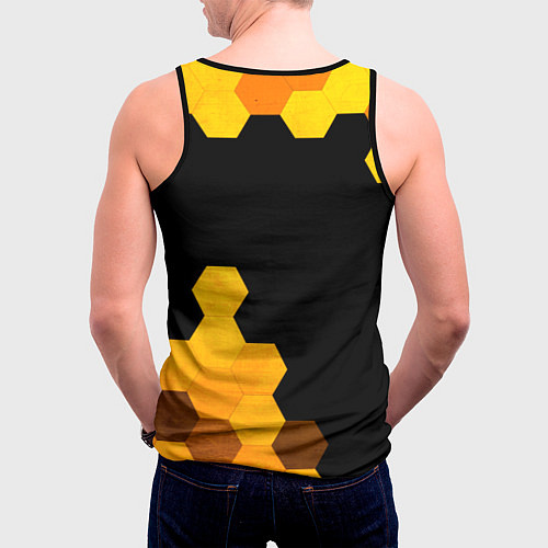 Мужская майка без рукавов Dead Space - gold gradient вертикально / 3D-Черный – фото 4