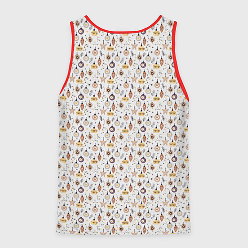 Мужская майка без рукавов Ёлочные игрушки / 3D-Красный – фото 2