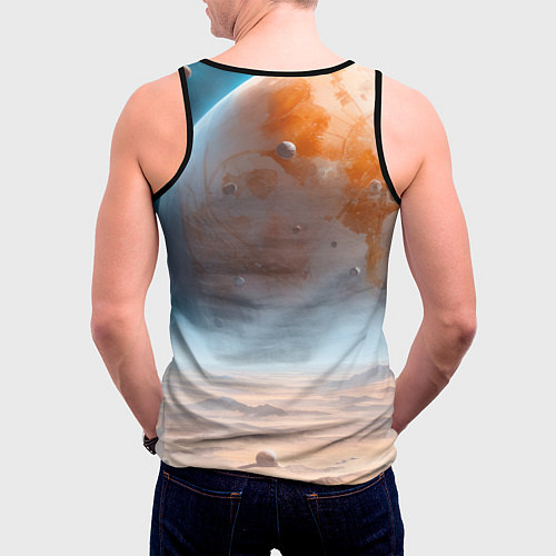 Мужская майка без рукавов Космический марсианский пейзаж / 3D-Черный – фото 4