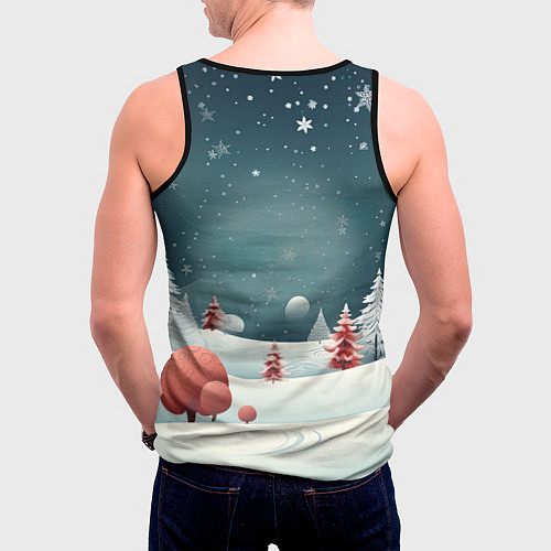 Мужская майка без рукавов Дракончик с шампанским 2024 / 3D-Черный – фото 4