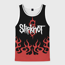 Майка-безрукавка мужская Slipknot в огне, цвет: 3D-белый
