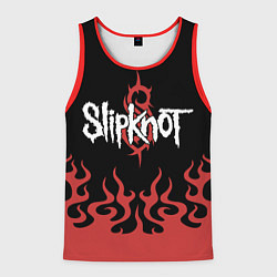 Майка-безрукавка мужская Slipknot в огне, цвет: 3D-красный