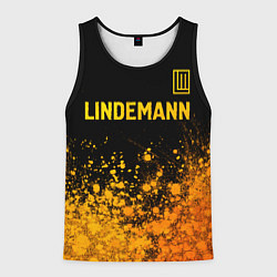 Майка-безрукавка мужская Lindemann - gold gradient посередине, цвет: 3D-черный