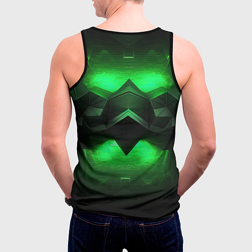 Мужская майка без рукавов Абстрактное царство зелени / 3D-Черный – фото 4