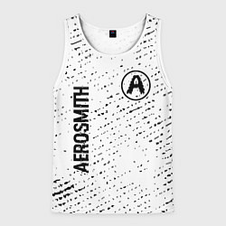 Майка-безрукавка мужская Aerosmith glitch на светлом фоне вертикально, цвет: 3D-белый