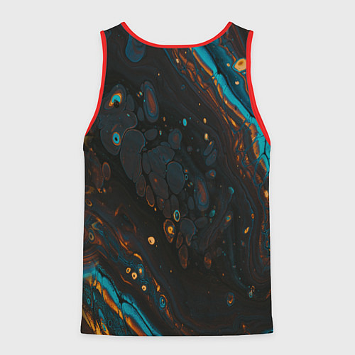 Мужская майка без рукавов Разводы на нефтяной луже / 3D-Красный – фото 2