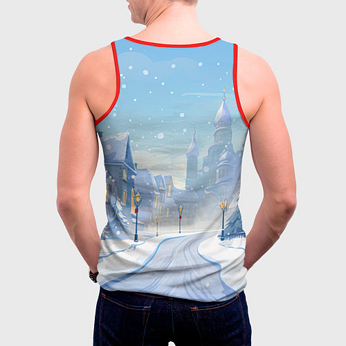 Мужская майка без рукавов Малыш дракончик / 3D-Красный – фото 4