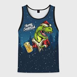 Мужская майка без рукавов Пивозавр Санта