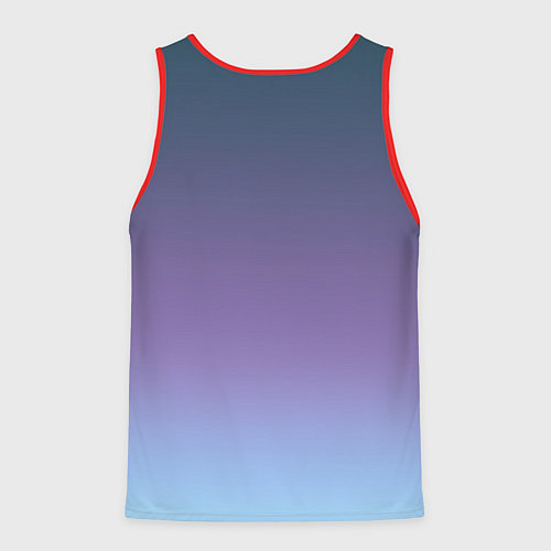 Мужская майка без рукавов Градиент синий фиолетовый голубой / 3D-Красный – фото 2