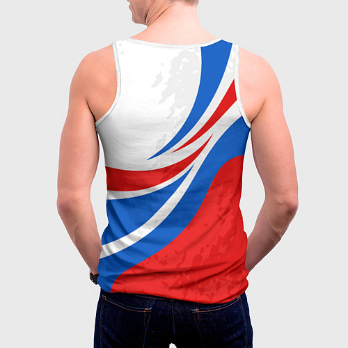 Мужская майка без рукавов Россия - спортивная униформа / 3D-Белый – фото 4