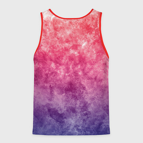 Мужская майка без рукавов Абстракция - сине-красные облака / 3D-Красный – фото 2