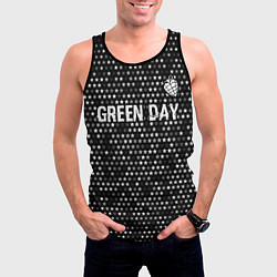 Майка-безрукавка мужская Green Day glitch на темном фоне посередине, цвет: 3D-черный — фото 2