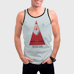 Майка-безрукавка мужская Санта 2024, цвет: 3D-черный — фото 2