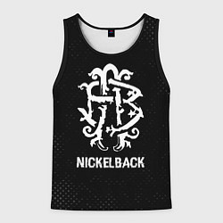 Майка-безрукавка мужская Nickelback glitch на темном фоне, цвет: 3D-черный