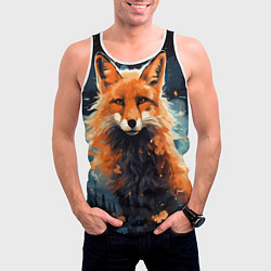 Майка-безрукавка мужская Fox in the forest, цвет: 3D-белый — фото 2