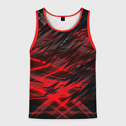 Майка-безрукавка мужская Черно красные текстуры, цвет: 3D-красный