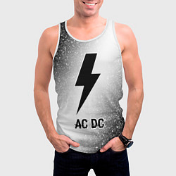 Майка-безрукавка мужская AC DC glitch на светлом фоне, цвет: 3D-белый — фото 2