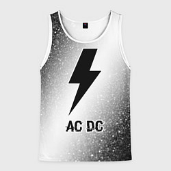 Майка-безрукавка мужская AC DC glitch на светлом фоне, цвет: 3D-белый